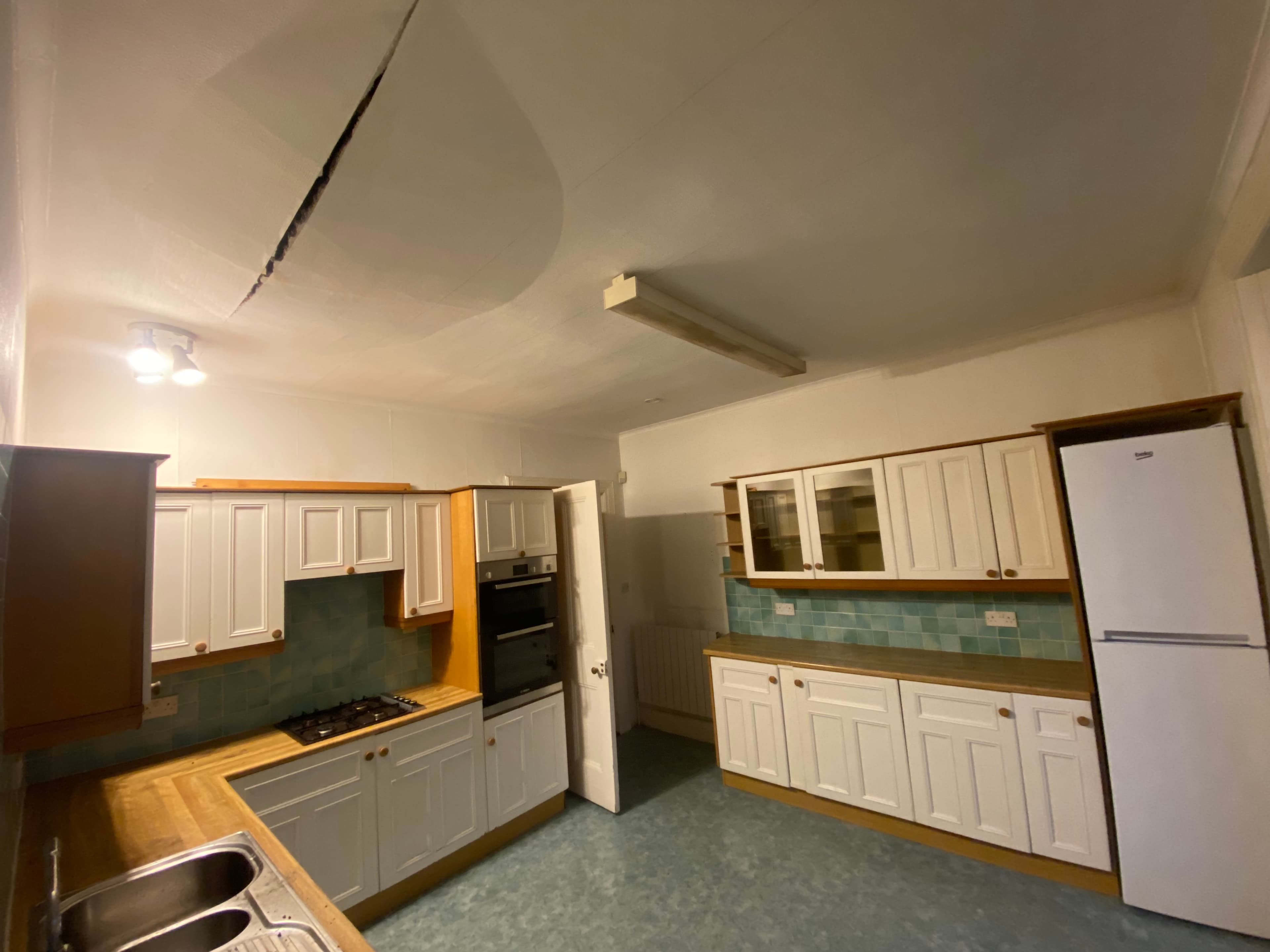 Tenement ceiling after a flat skim