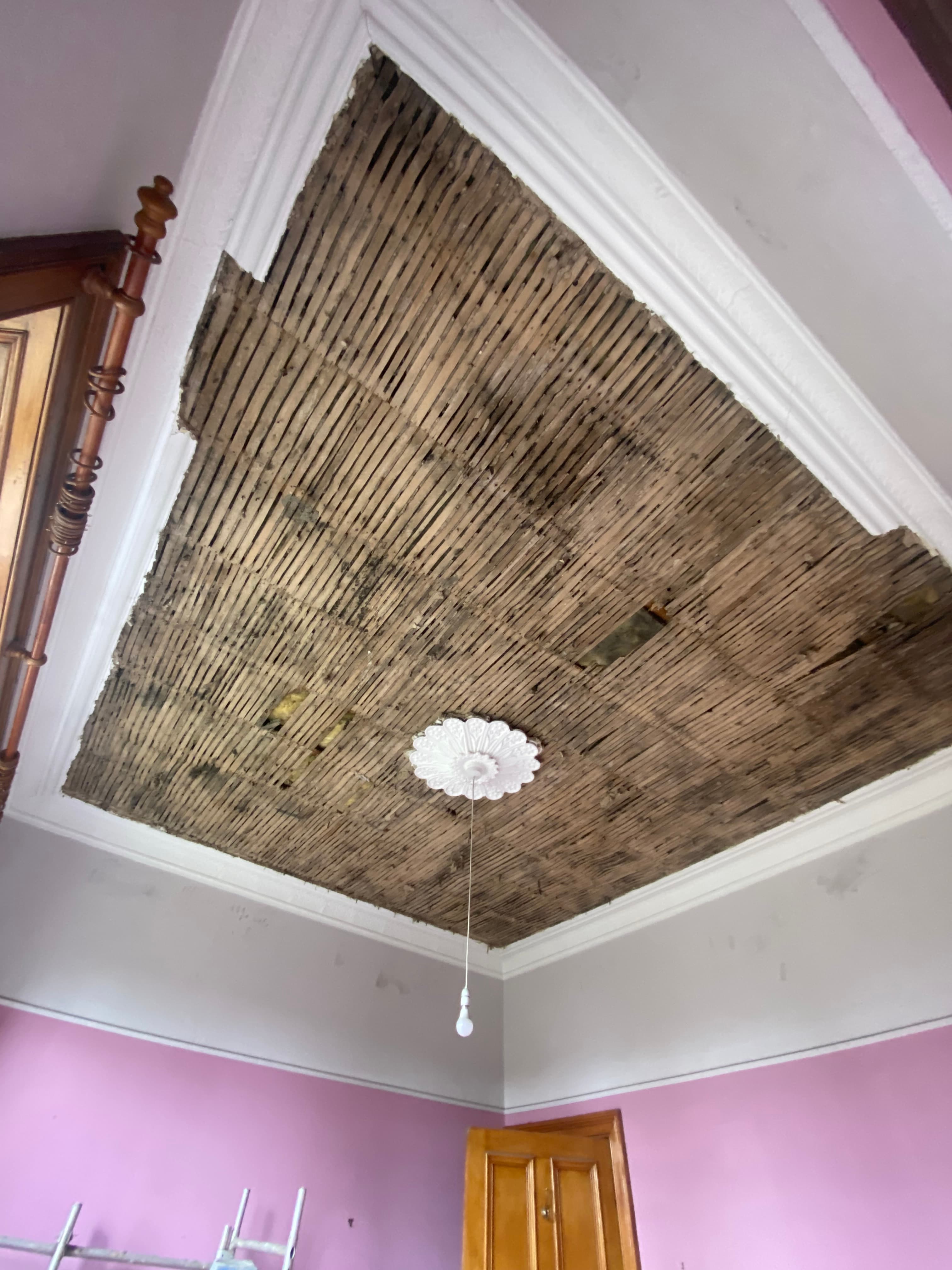 Refurbished ceiling ready to decorate