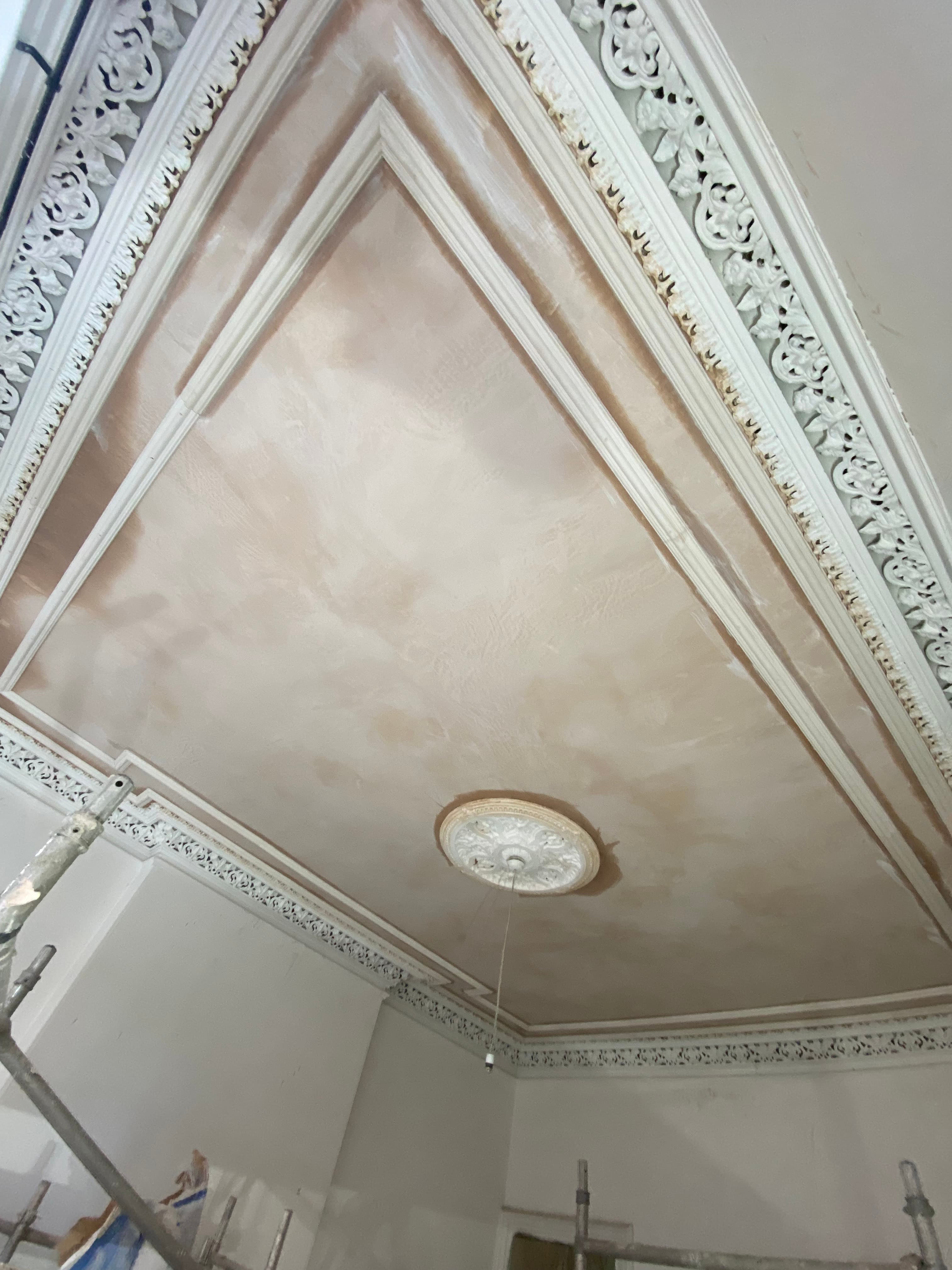 Ceiling around a rose after boarding
