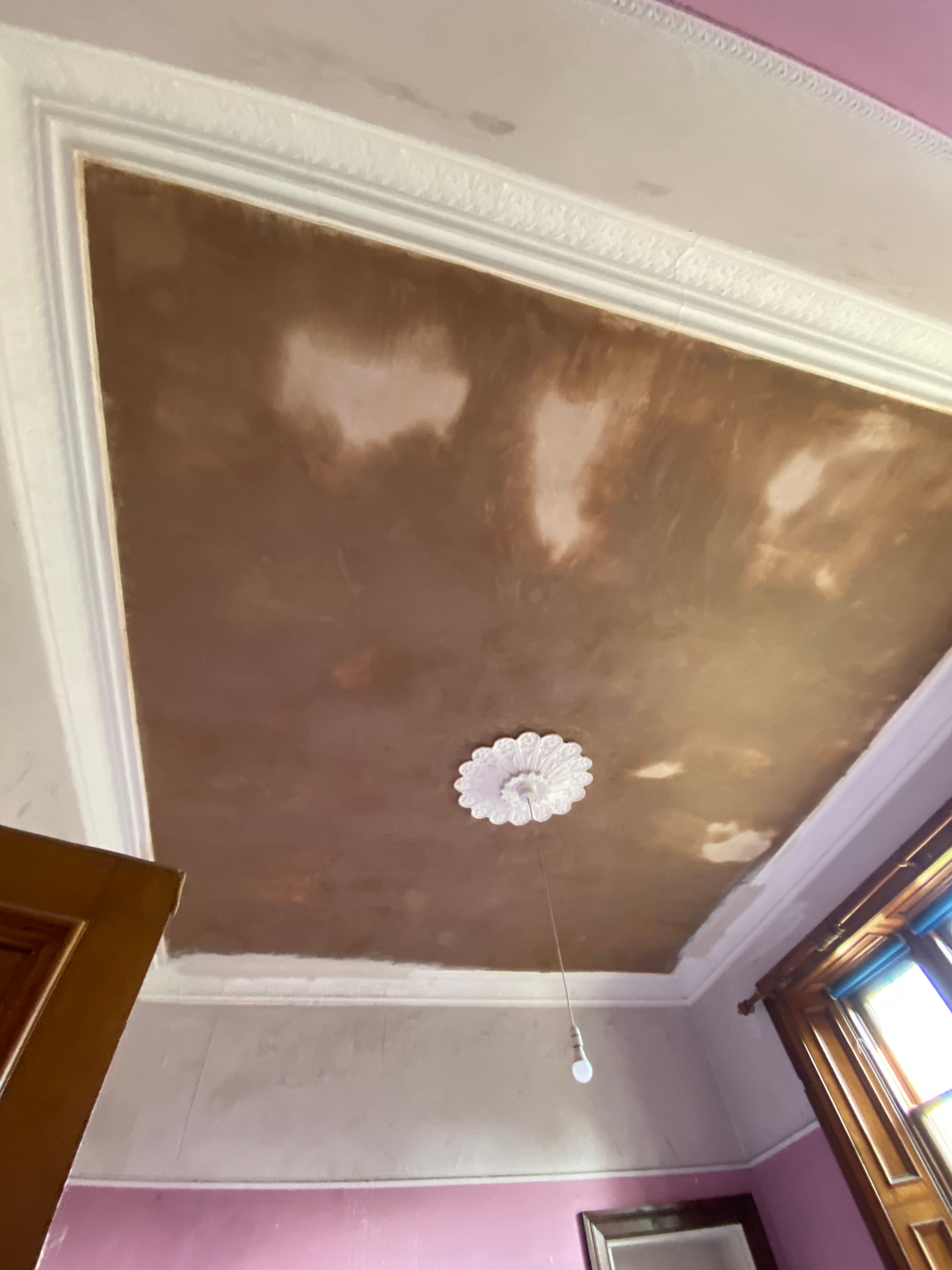 Smooth skimmed ceiling