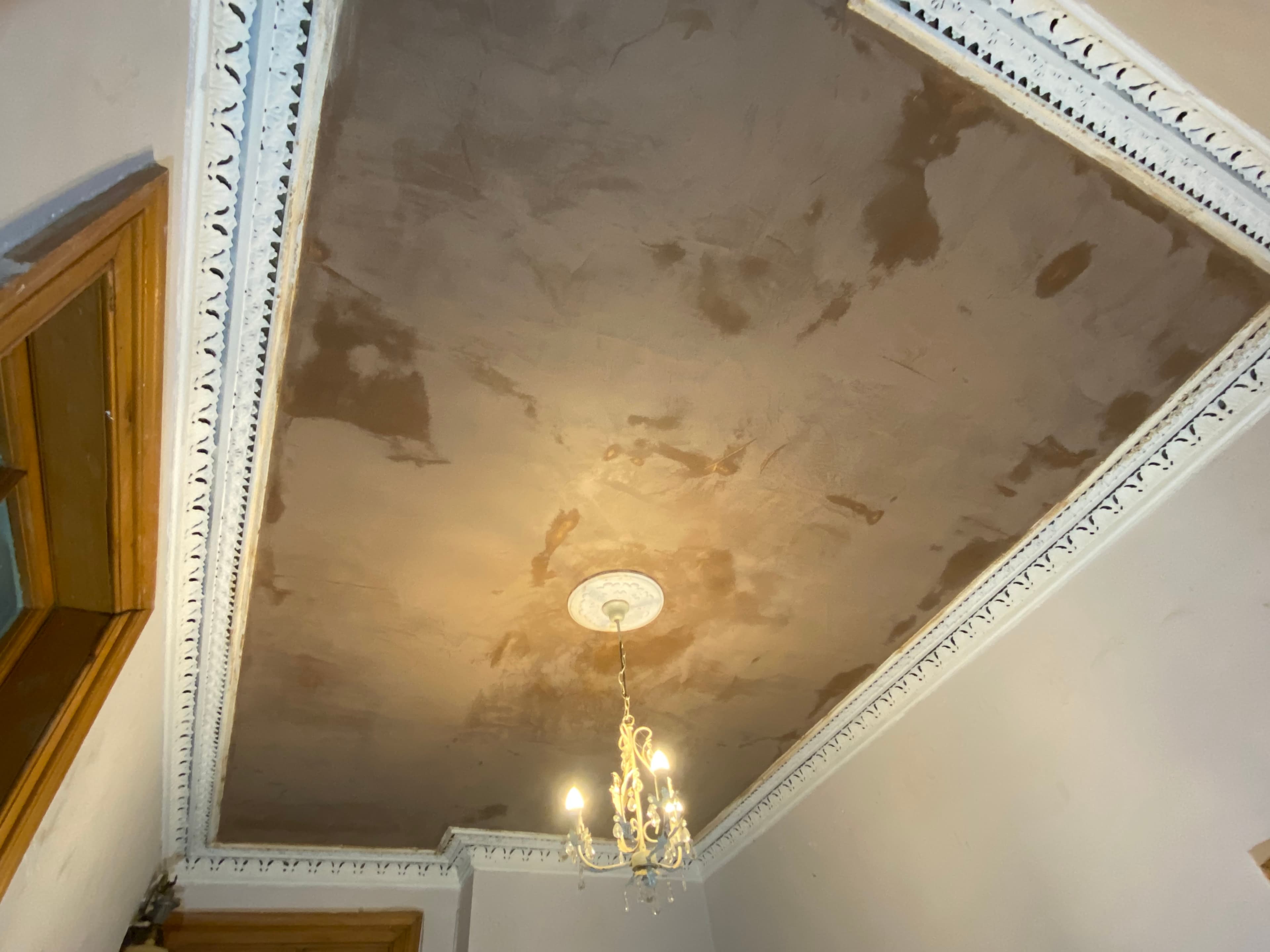 Repaired ceiling after water staining