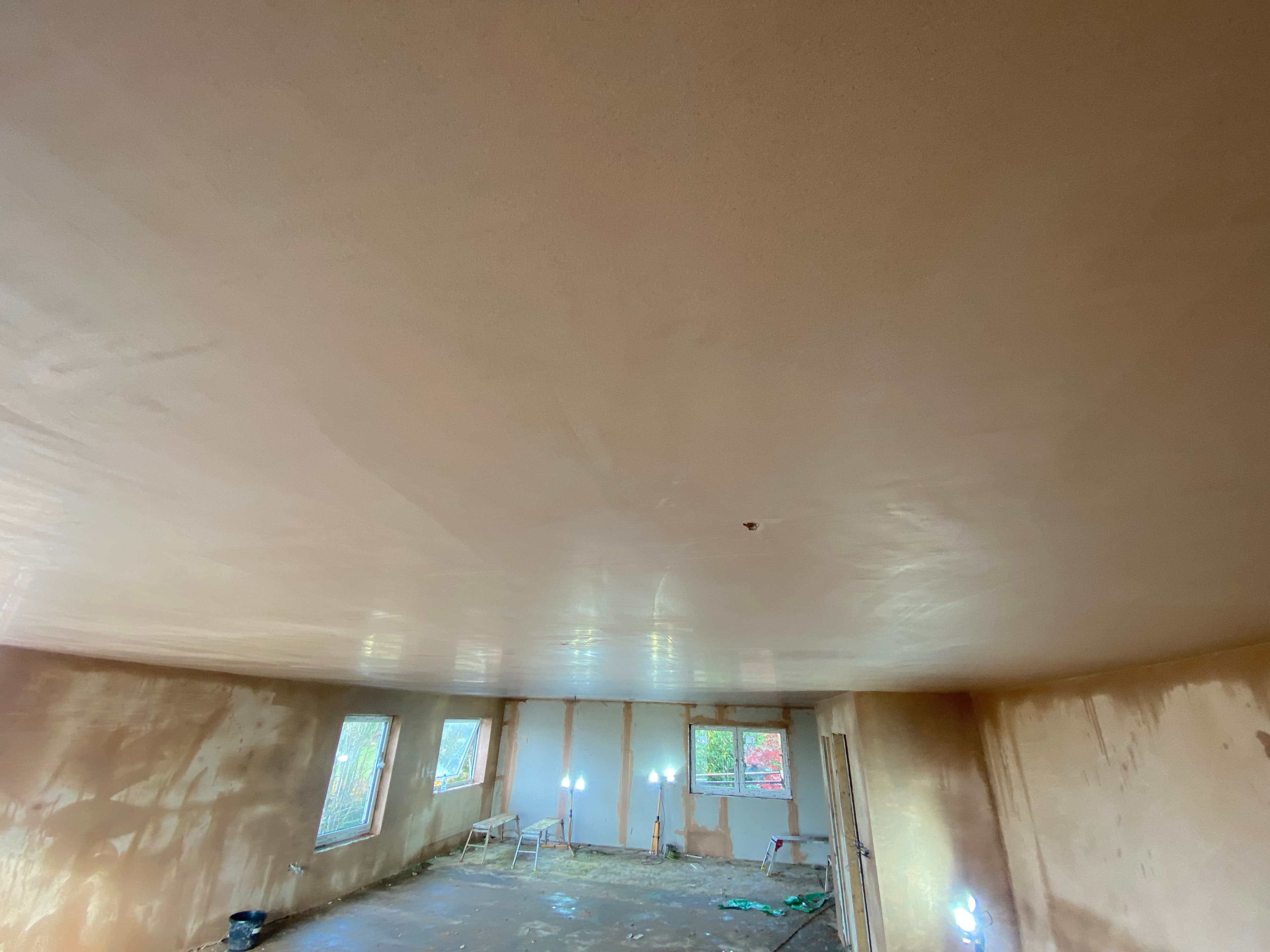 Completed ceiling plastering