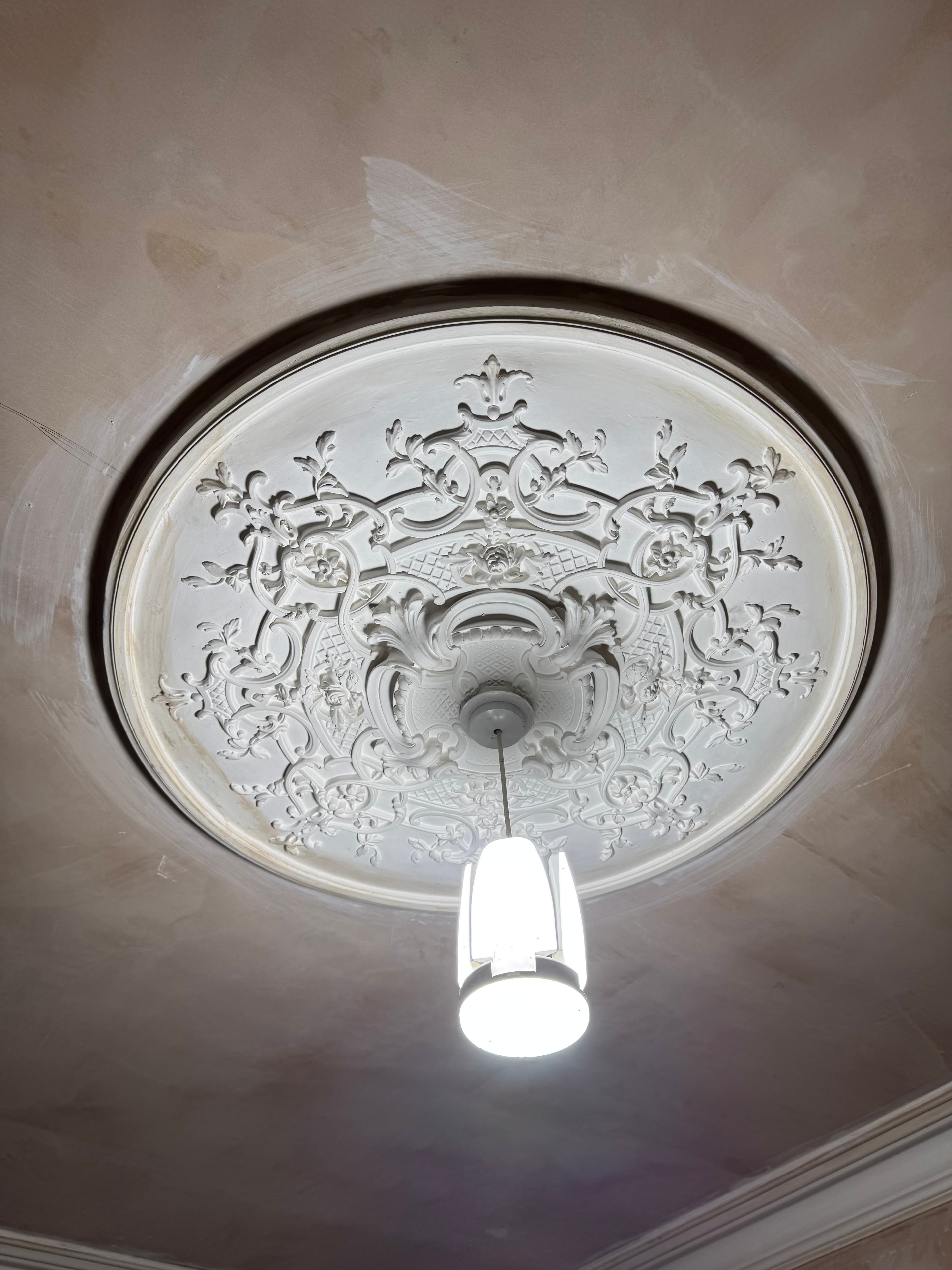 Flower and star plaster ceiling rose