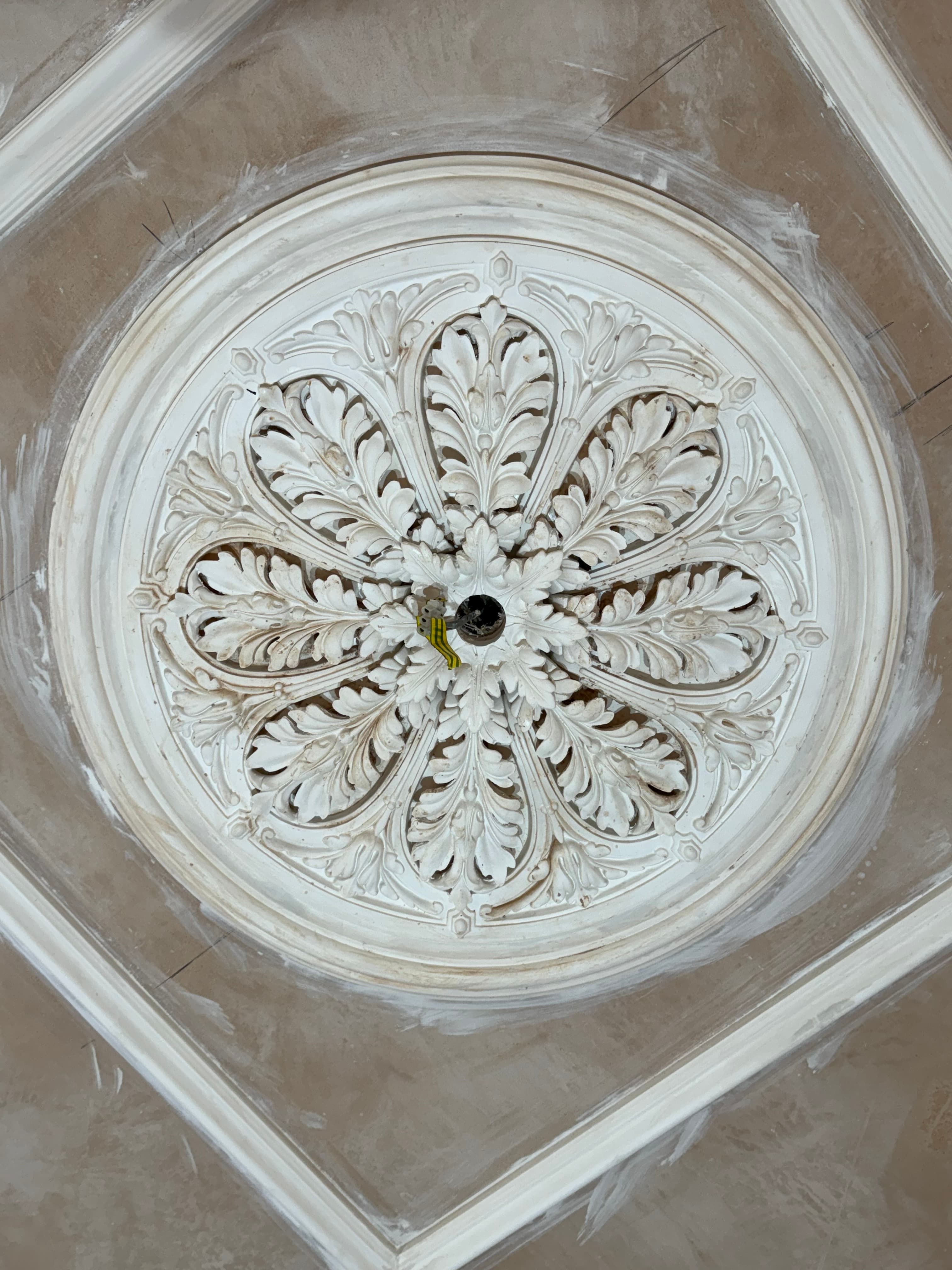 Larger decorative plaster ceiling rose