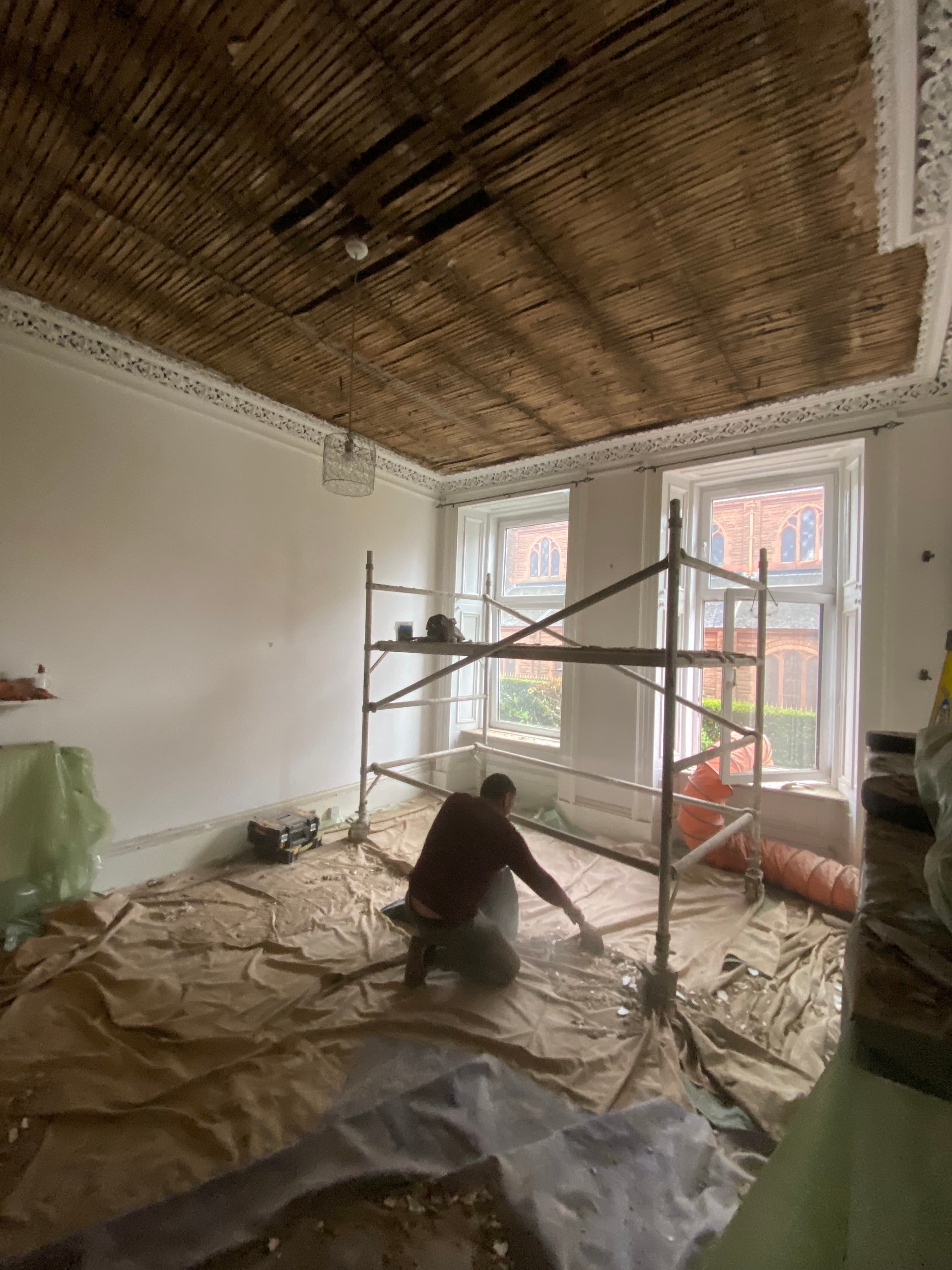 Restored plaster cornice