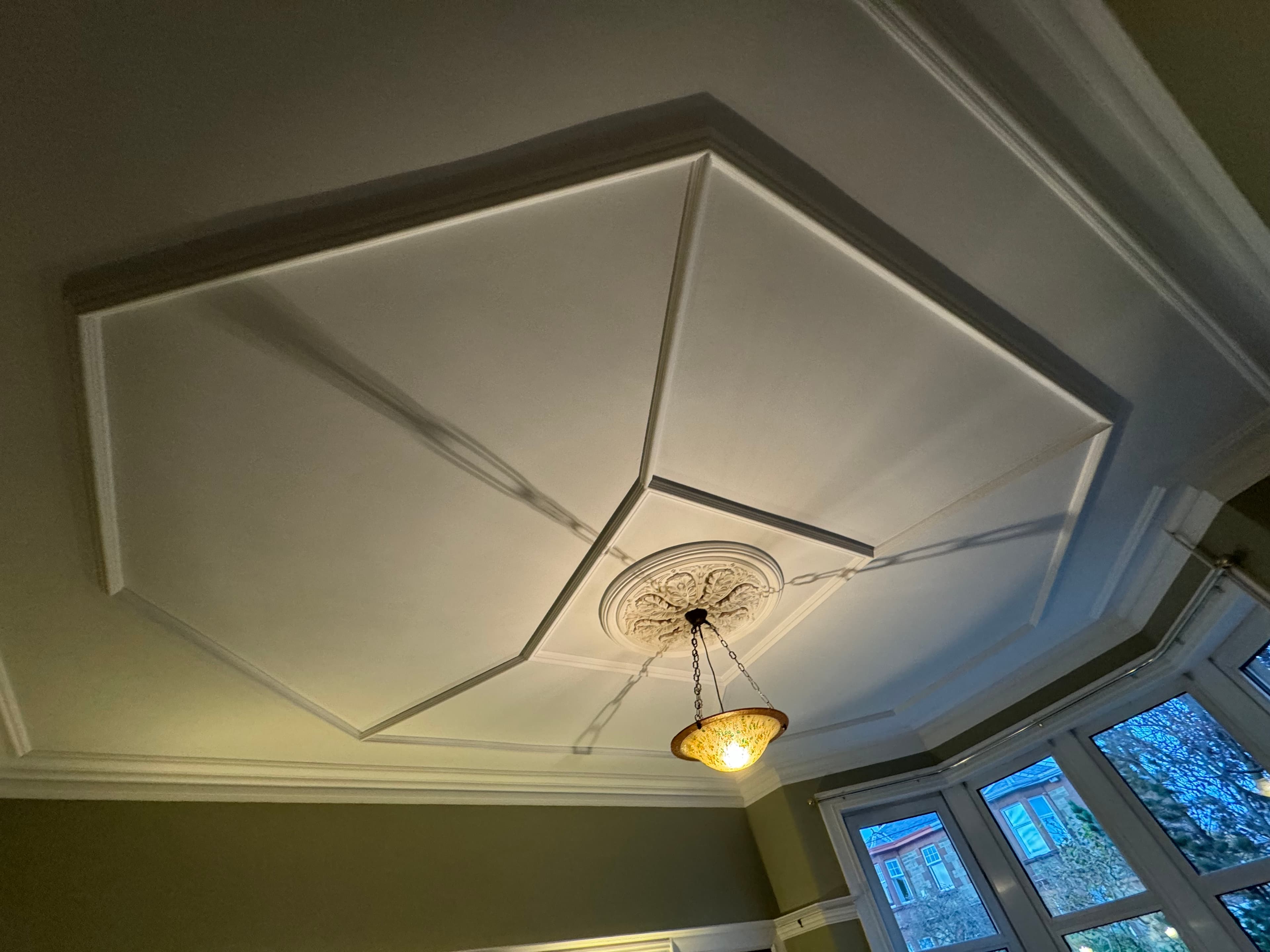 Ceiling line after cornice repair