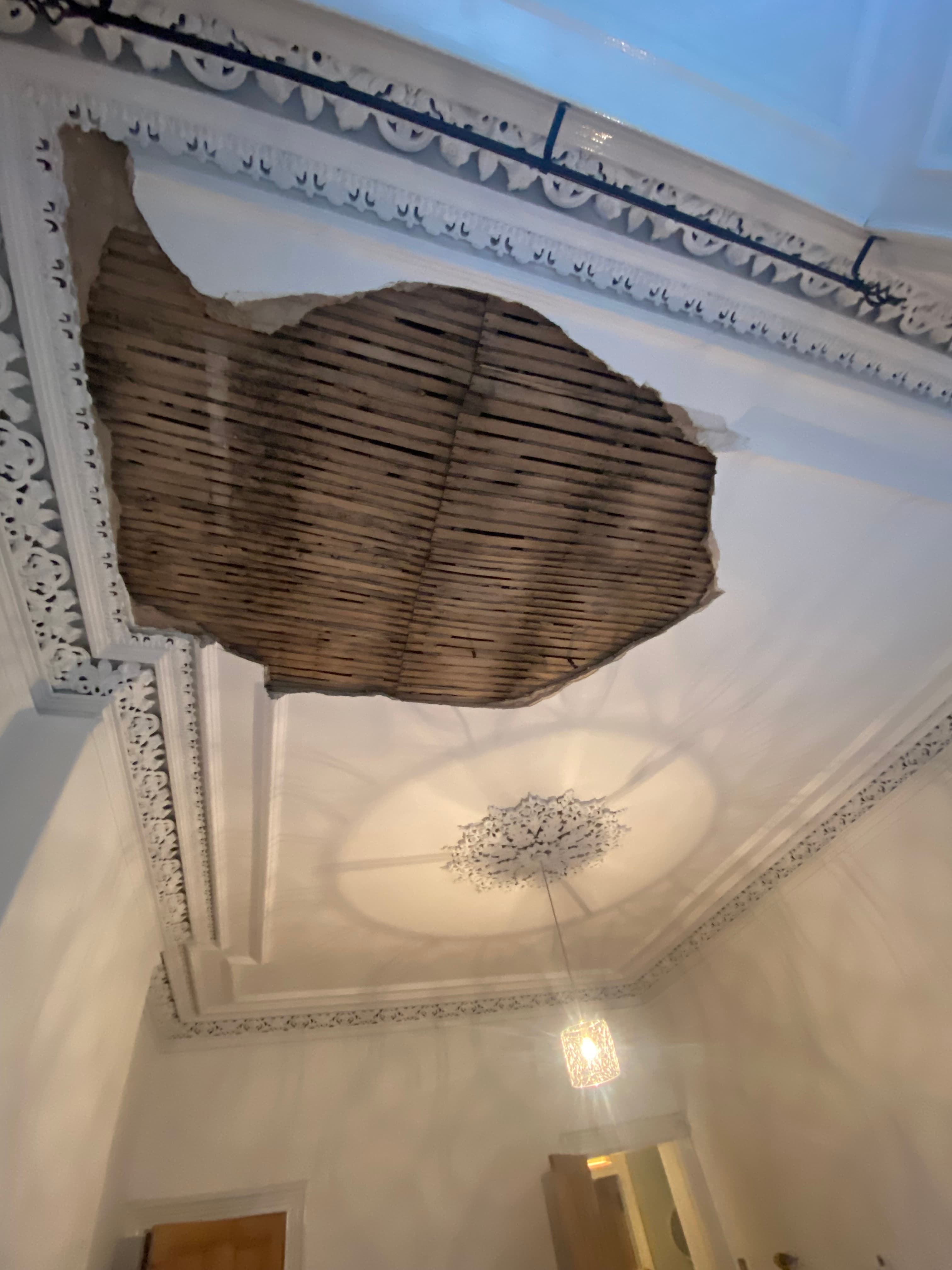 Repaired cornice mitre