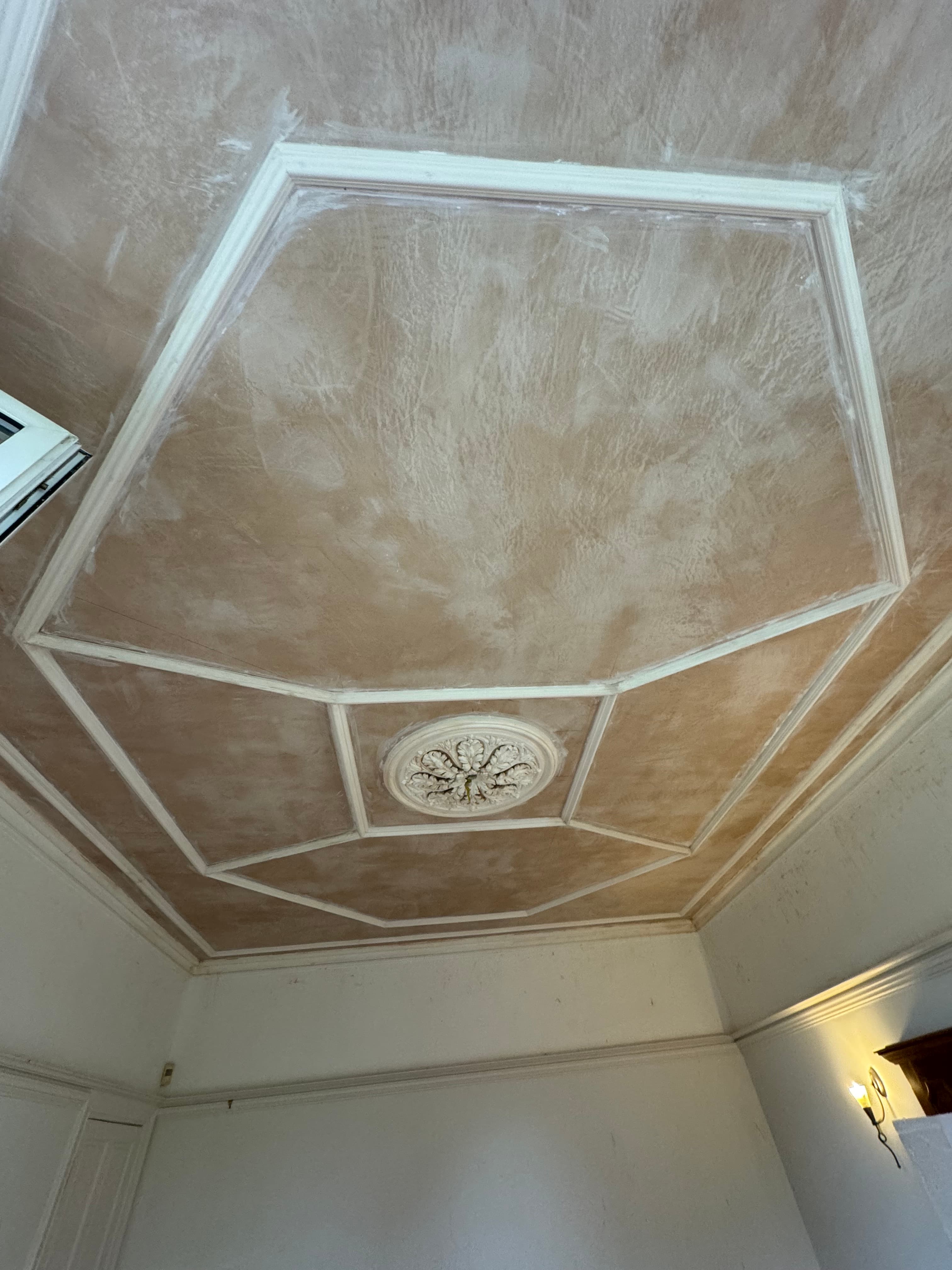 Repaired ornamental plaster cornice