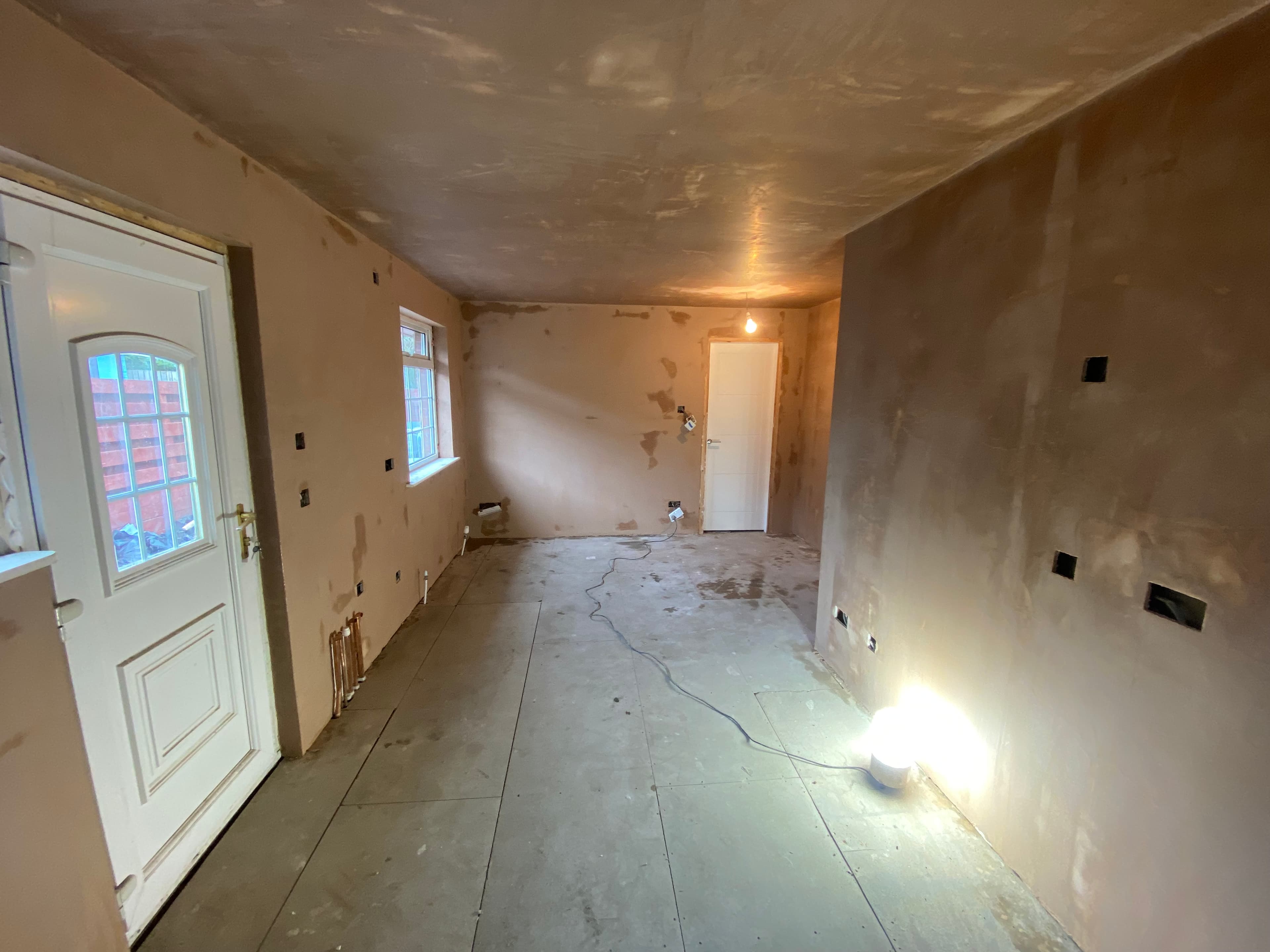 Lined partition ready to decorate