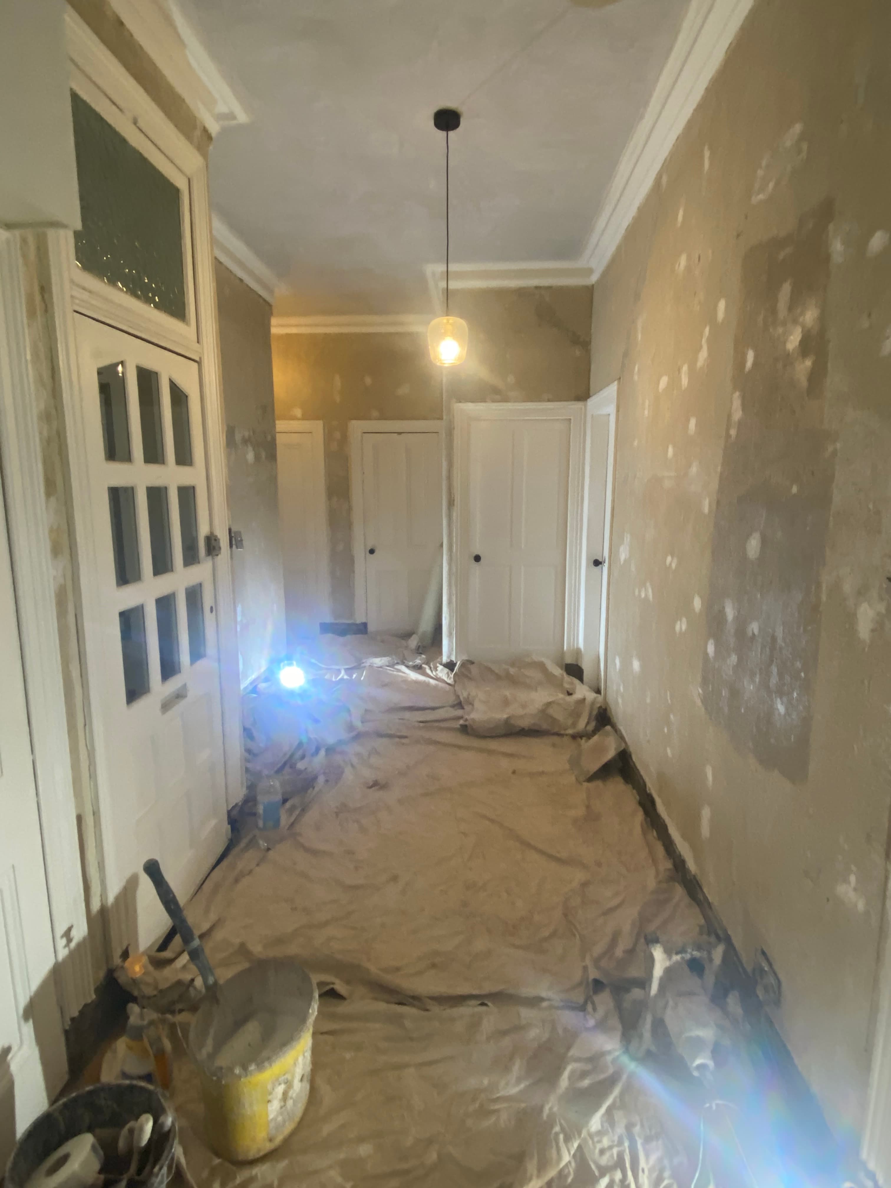 Tenement wall after a new lining