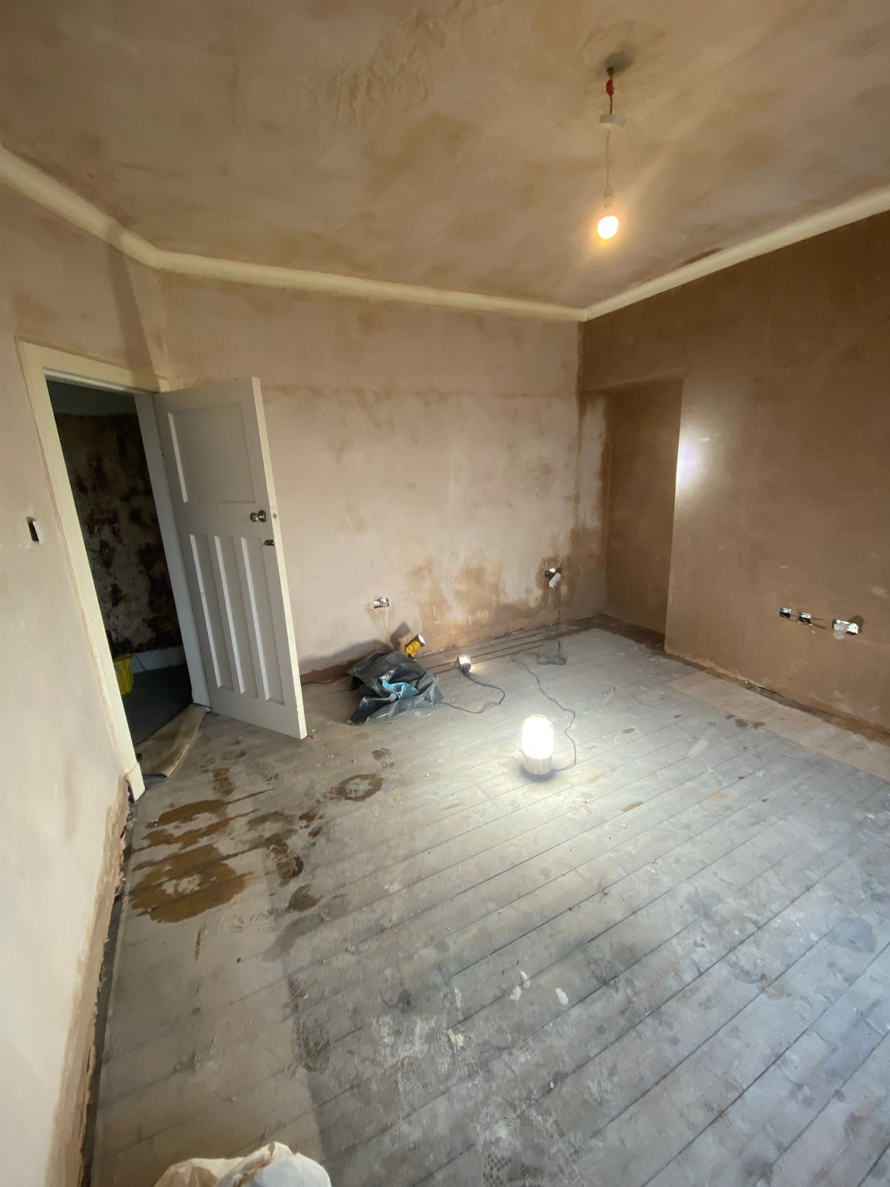 Interior lining in progress