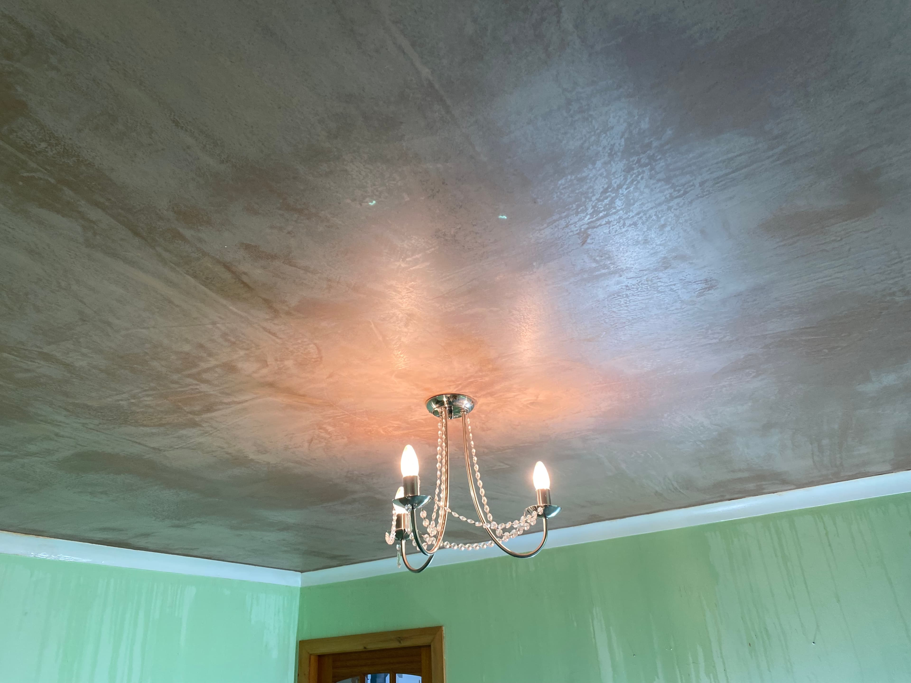 Living room walls after a skim
