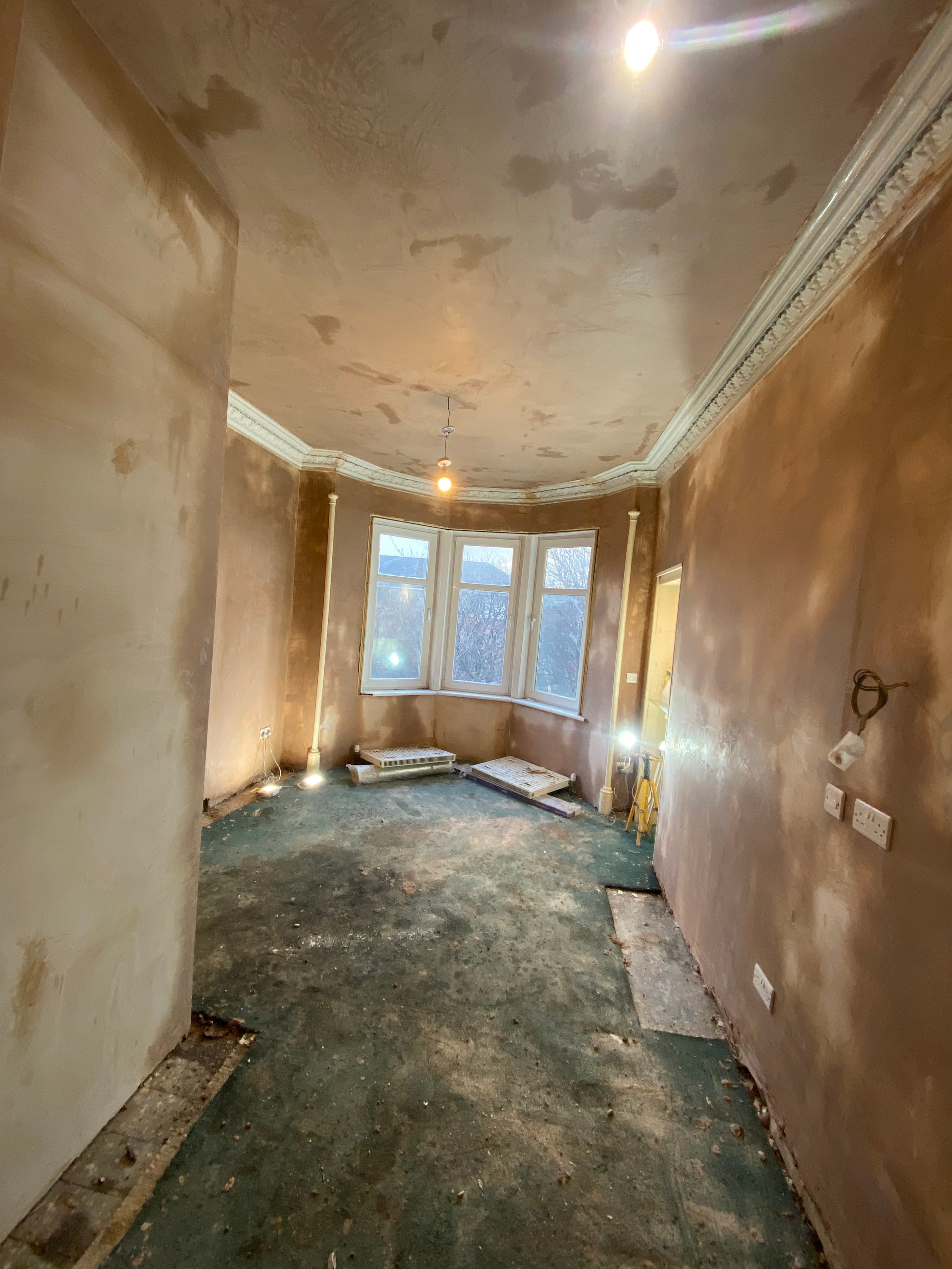 Completed interior skim