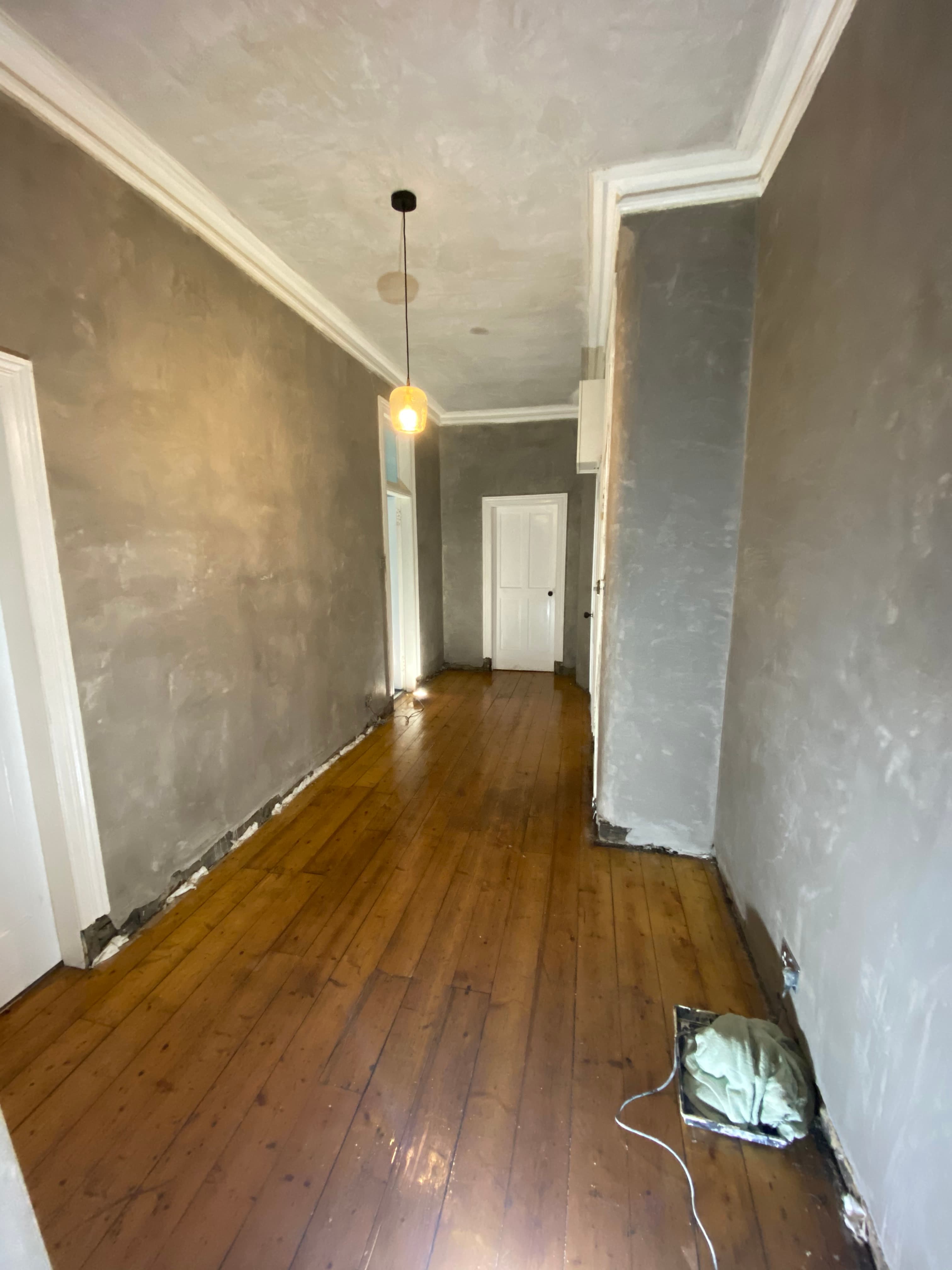 Skimmed alcove ready for paint