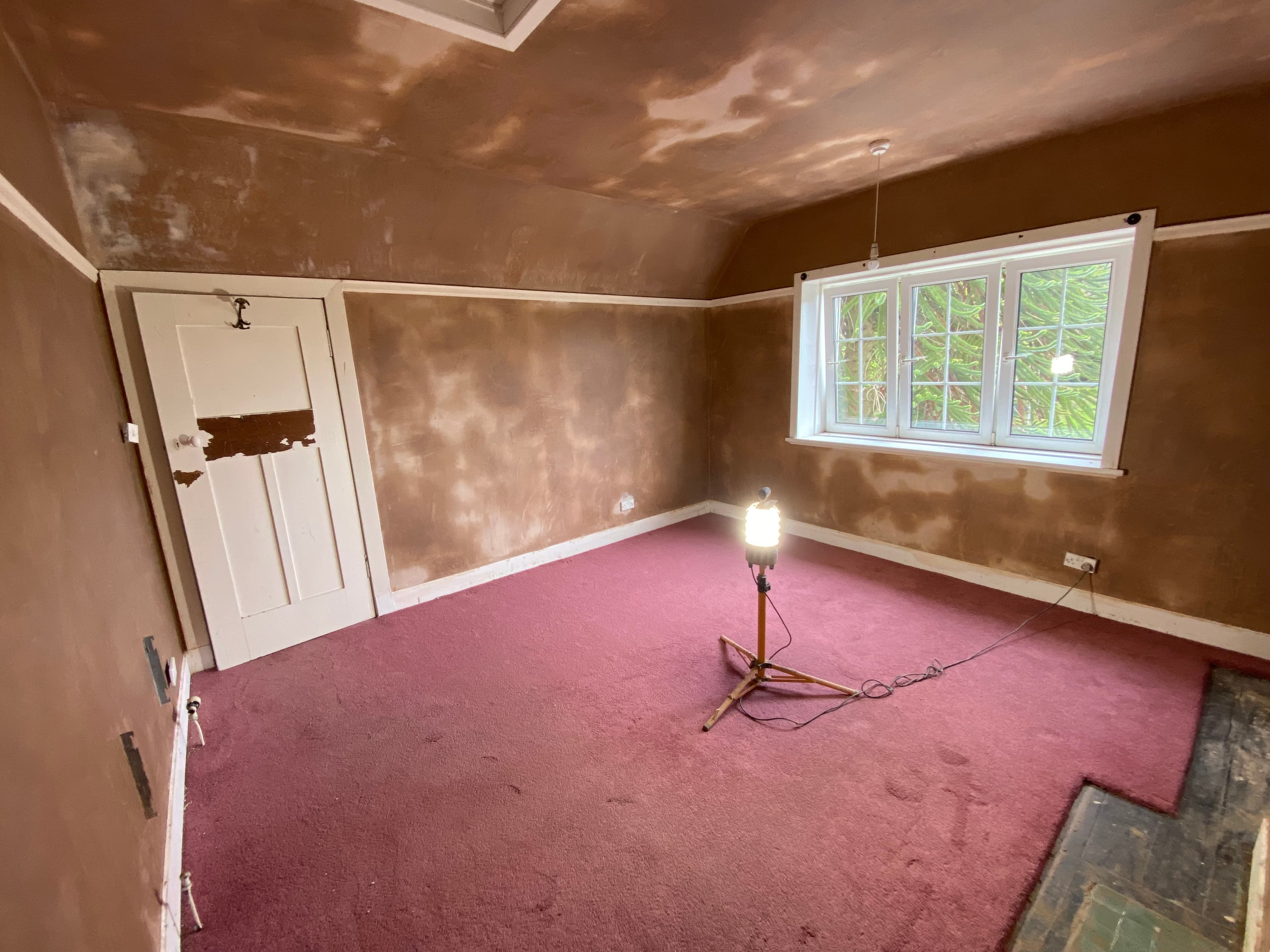 Room of newly boarded walls
