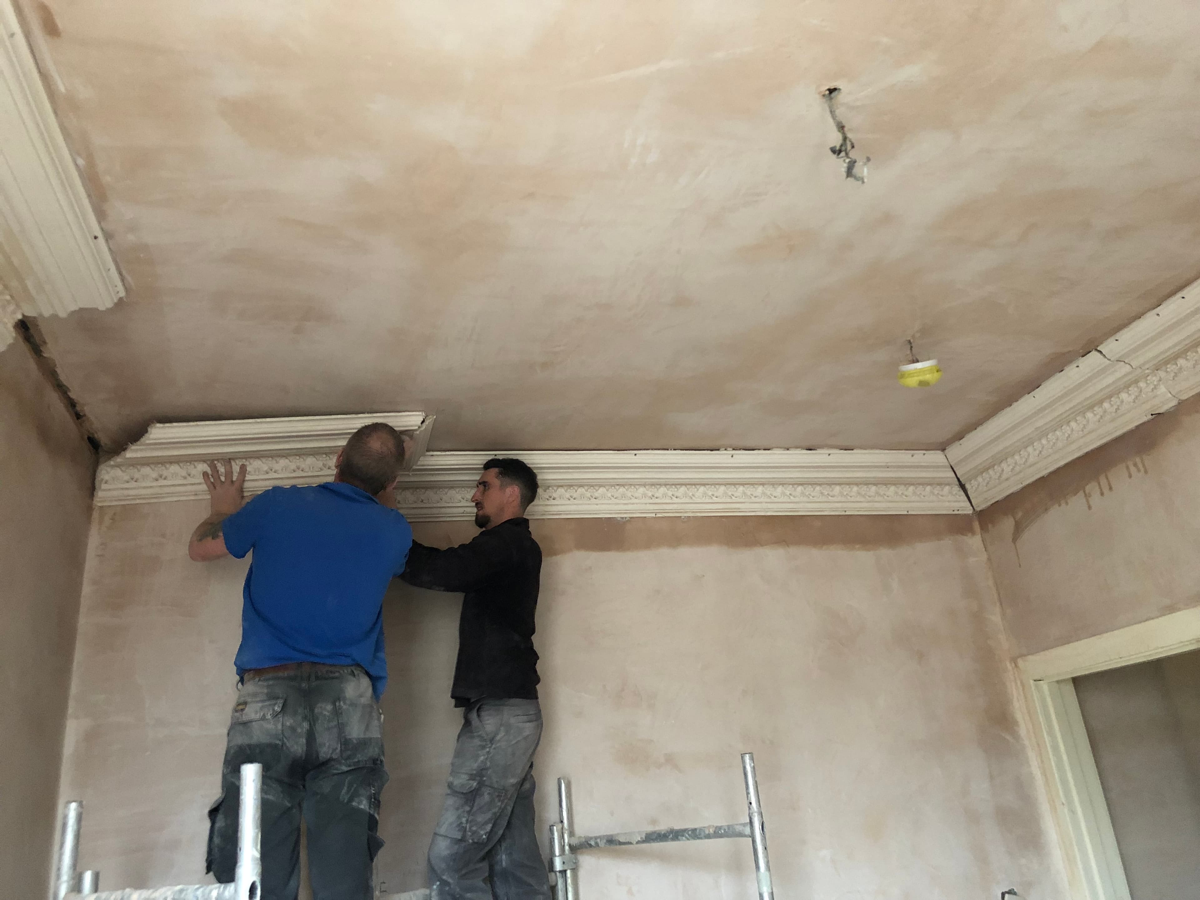 Plasterboard lining in a refurbished tenement