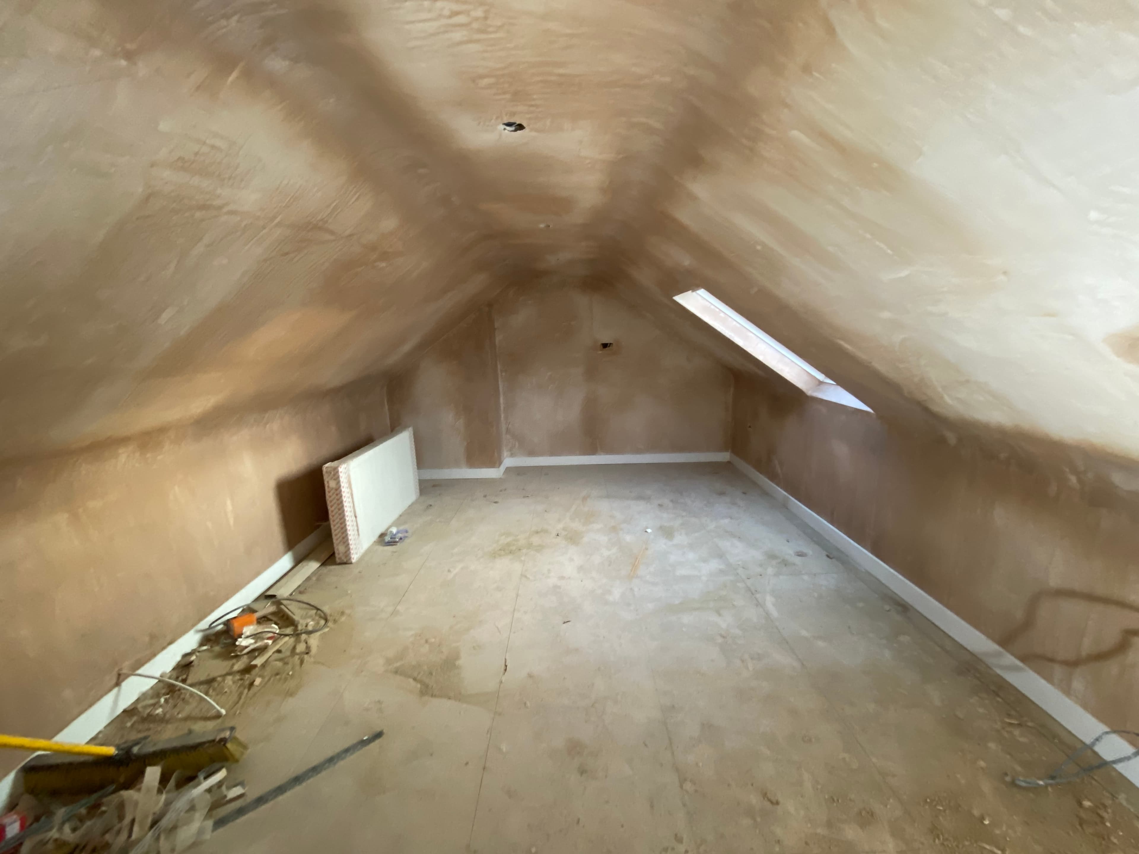 Interior ceiling after new boards