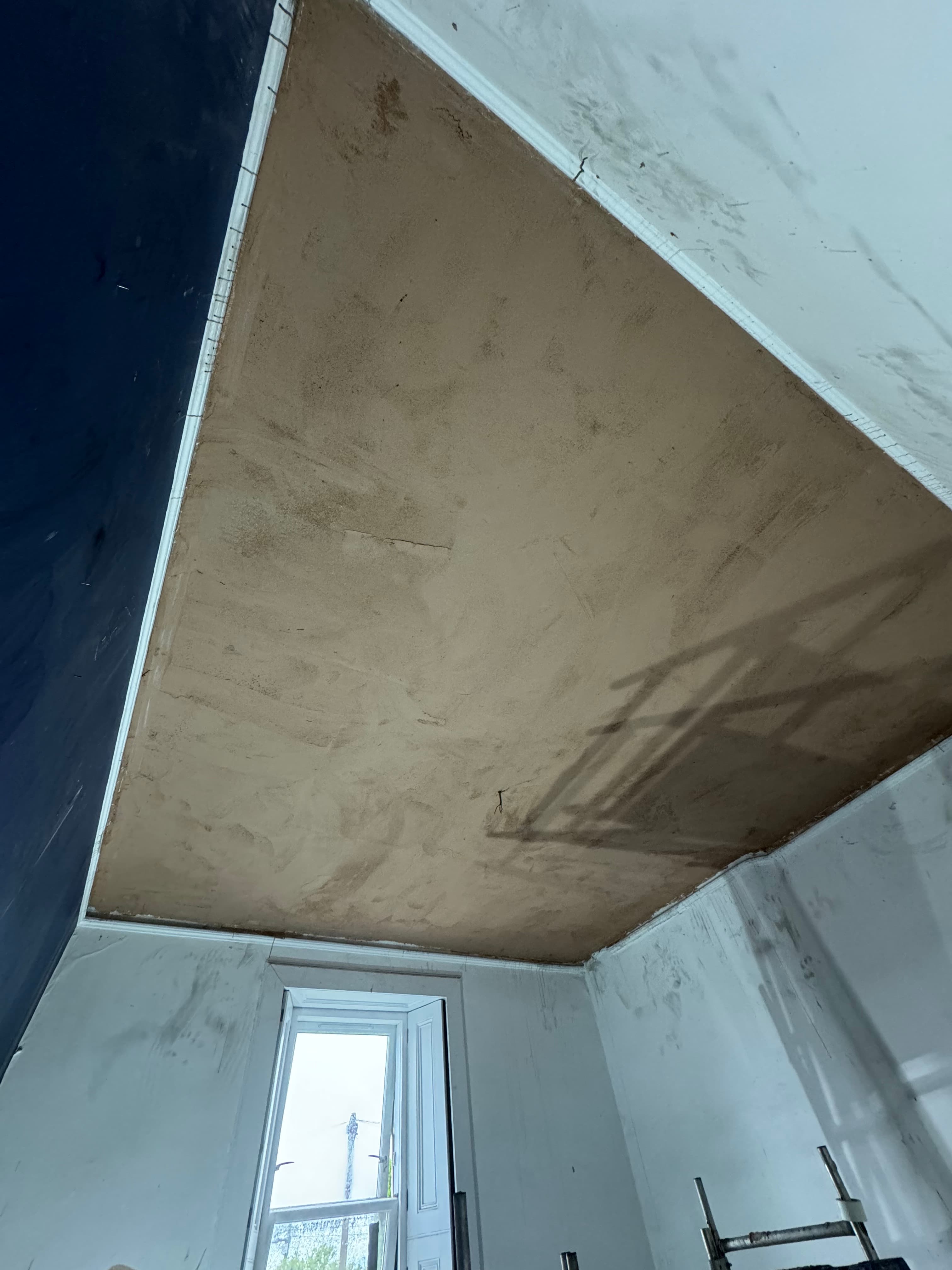 Re-plasterboard ceilings