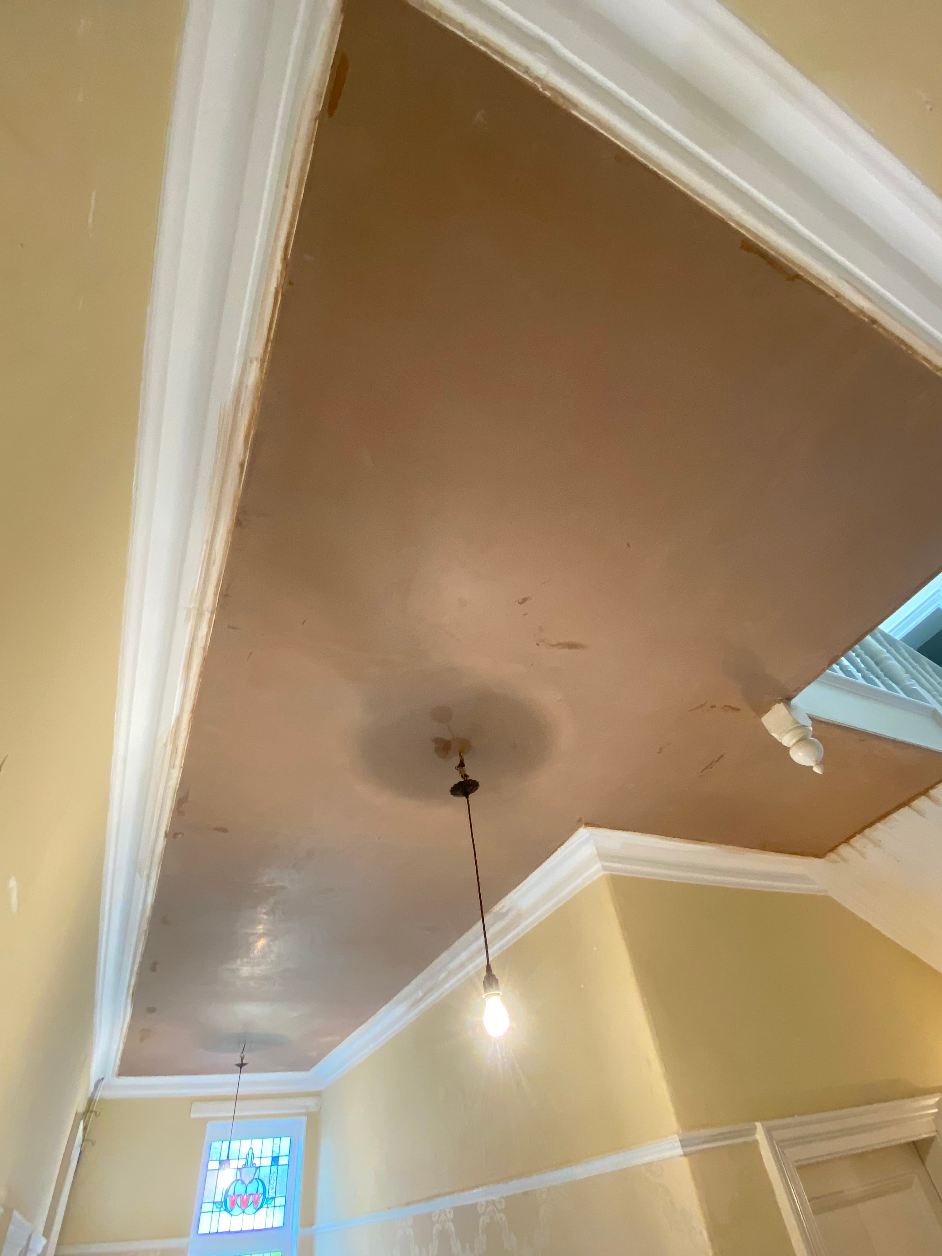 Hall ceiling after reboarding