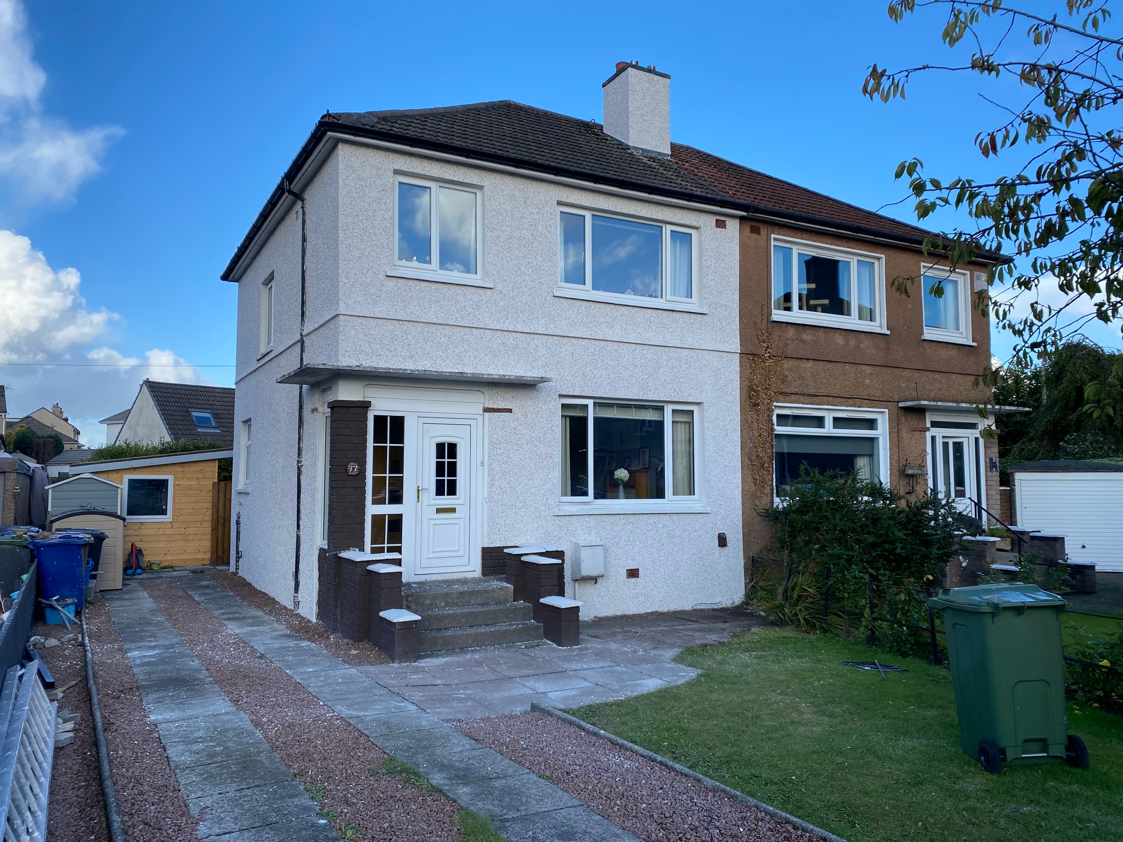 Completed roughcast house elevation
