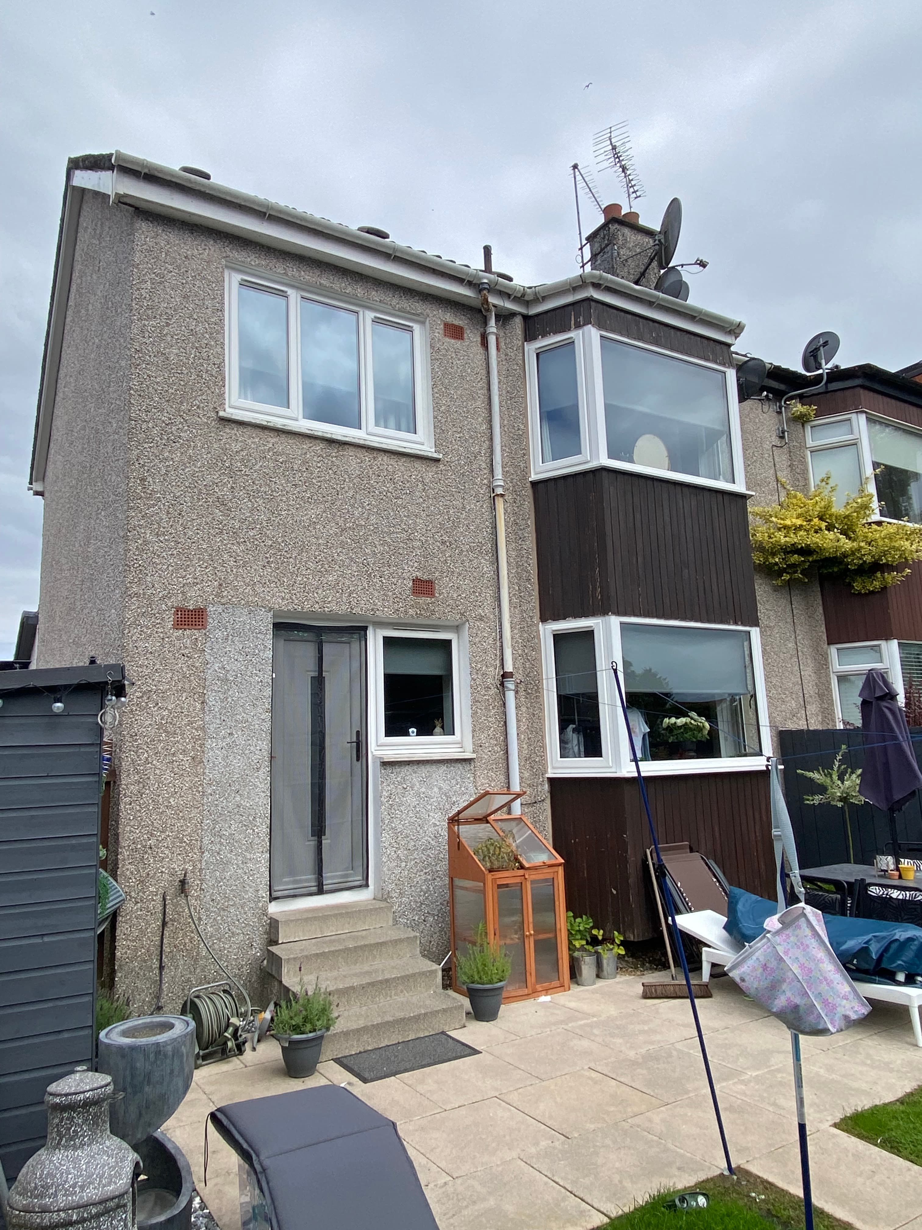 New roughcasting on a gable