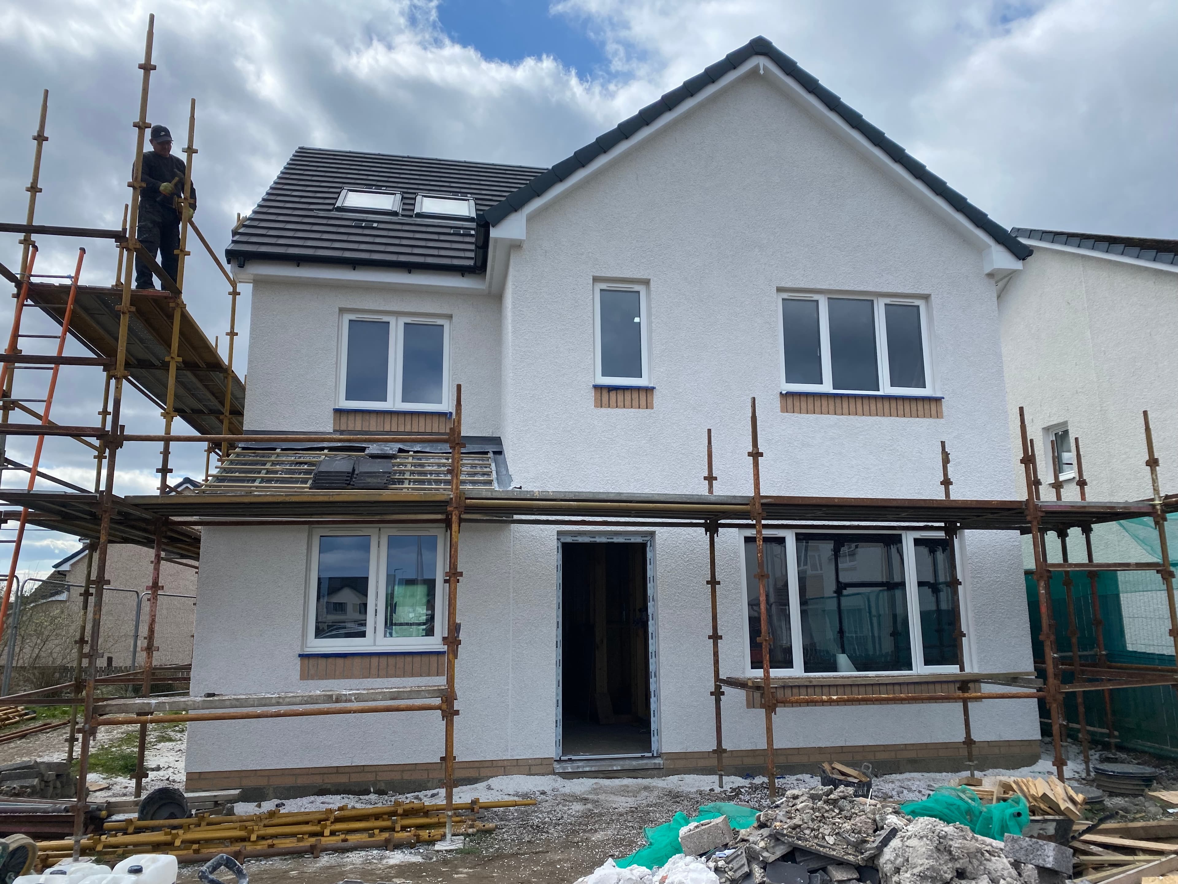 Roughcasting on a domestic property